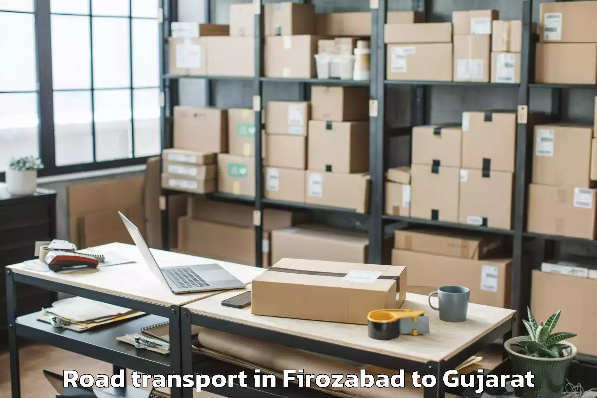 Reliable Firozabad to Delvada Road Transport